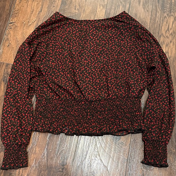 BP. Smocked Surplice Cropped Top (Plus Size) 1X - Picture 7 of 9